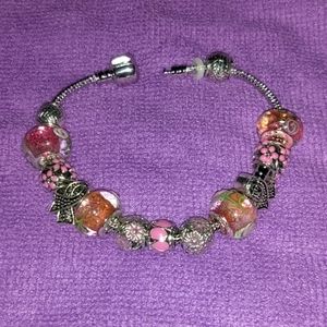 Breast Cancer Awareness Charm Bracelet